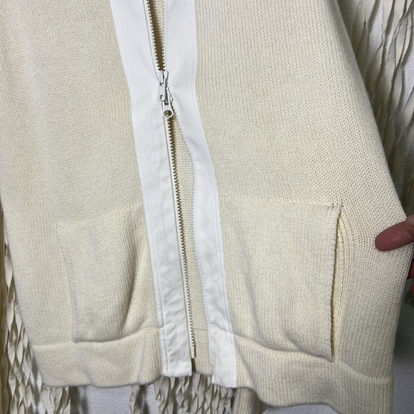 Akris Punto Cream Cashmere Blend Zip Front Knit Sweater Jacket US10 - Picture 11 of 15
